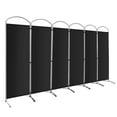 thumbnail image 1 of Costway 6 Panels Folding Privacy Screen 6 Ft Tall Fabric Privacy Screen for Home Black, 1 of 10