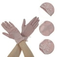 thumbnail image 2 of Unique Bargains 1 Pair Sunblock Mittens Floral Sun Block Driving Gloves for Women Pink, 2 of 5