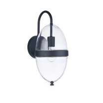 Craftmade ZA3514-MN Sivo Clear Glass Oval Outdoor Wall Sconce, 1-Light 60 Watt, 15"H x 7"W, Midnight