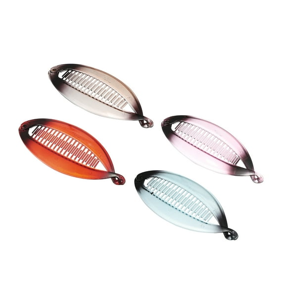 Vocoste Interlocking Ponytail Banana Hair Clip Hair Accessories Purple Blue Red Brown 4 Pcs