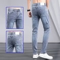 thumbnail image 2 of 2024 Trendy Men‘s Jeans Spring Autumn Korean Slim-fit Denim Pants Casual Stretchy Trousers with Skinny Legs Designer Trousers, 2 of 7