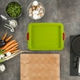 thumbnail image 6 of THHEIC Non-Stick Silicone Square Cake Baking Pan, 9 x 13 Inch Green Bakeware with Thickened Handles for Cakes, Brownies, and Cheesecakes, Oven Safe, 6 of 6