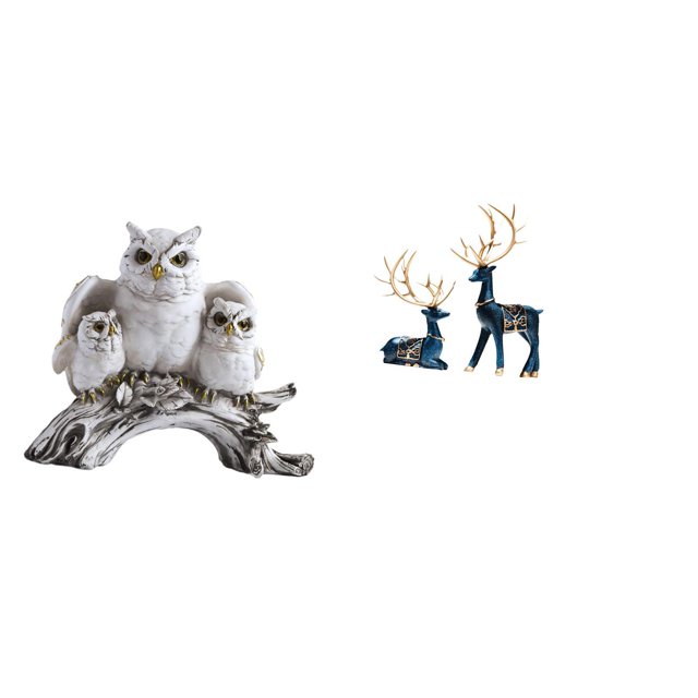 Figuras de búho, estatua de resina, artesanía de animales en miniatura, escultura, arte decorativo, adecuado para el hogar, sala de estar, dormitorio,