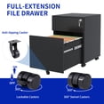 thumbnail image 4 of 2 Drawer Mobile File Cabinet with Lock Steel File Cabinet for Legal/Letter/A4/F4 Size, Fully Assembled except for Wheels, 4 of 6