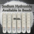 thumbnail image 2 of Sodium Hydroxide 99.9% Pure Food Grade Beads Caustic Soda lye 48 Lbs (Pounds), 2 of 5