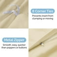 thumbnail image 4 of CGK Linens 3-Piece Premium Duvet Cover Set - Queen Size Soft Comforter Cover With Zipper & Matching Pillowcases, Off White, 4 of 6