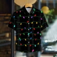 thumbnail image 4 of Unisex Christmas Printed Festive Patterns Short Sleeve Collared Button-Down Shirt for Holiday Gatherings and Daily Wear, 4 of 9