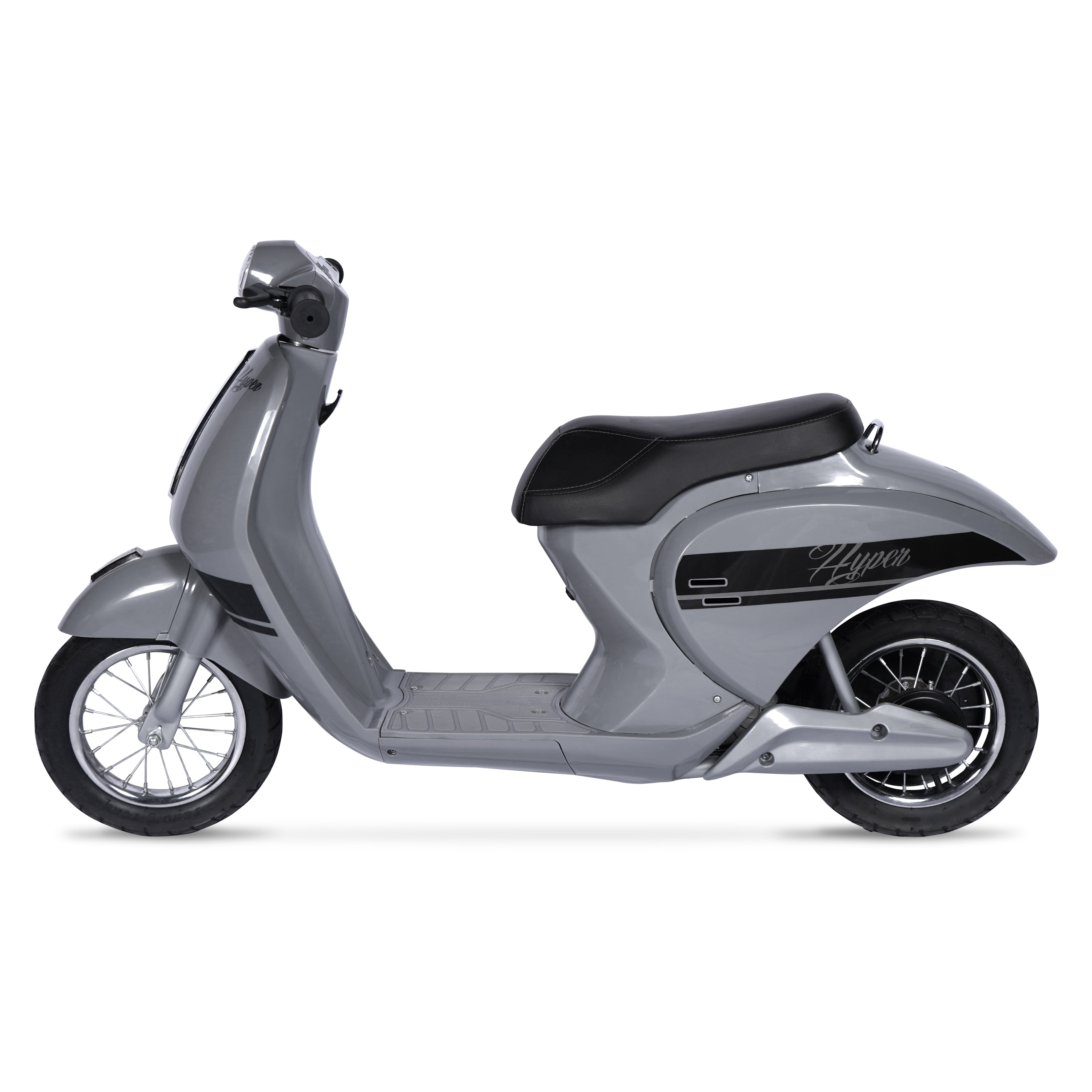 Hyper Toy Company, 24V Retro Electric Scooter, Children Ages 13+, up to 14 MPH, Silver