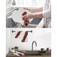 thumbnail image 5 of Marble Red Kitchen Dish Towels for Drying Dishes Set of 4, Gold Foil Ceramic Style Cracks Scratches Waffle Weave Microfiber Hand Tea Bathroom Towels Quick Dry & Absorbent Towel 15.7x23.6, 5 of 7