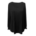 thumbnail image 4 of EDFBUYKRS Chiffon Blouse Fall Women Lightweight Sunscreen Shirt Long Sleeve Block L, 4 of 4
