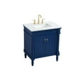 thumbnail image 4 of Elegant Decor 30 Inch Single Bathroom Vanity In Blue With Ivory White Engineered Marble, 4 of 16