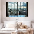 thumbnail image 2 of Elephant Stock New York City Window Wall Art - Horizontal Canvas Wall Art - Living Room Wall Decor - City Canvas - Black And Beige Decor - 51" x 34", 2 of 8