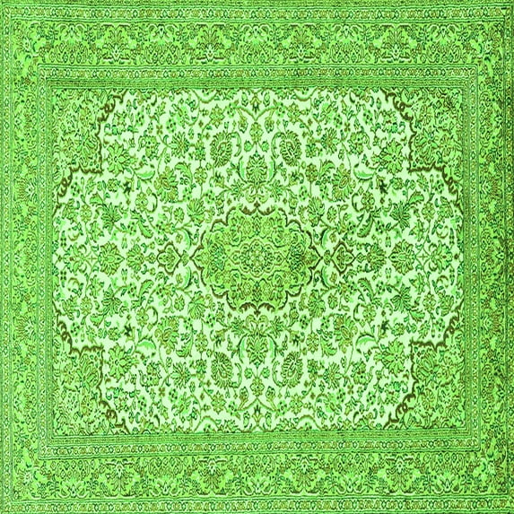 Ahgly Company Indoor Square Persian Green Traditional Area Rugs, 4' Square