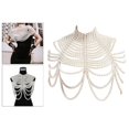 thumbnail image 3 of Freer Chaîne de Corps Perlée pour Femmes Collier Châle Bijou Superposé Collier Blanc, 3 of 9