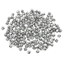 Uxcell 100pcs 8mm Bicone Glass Crystal Beads, Faceted Beads Silver Tone
