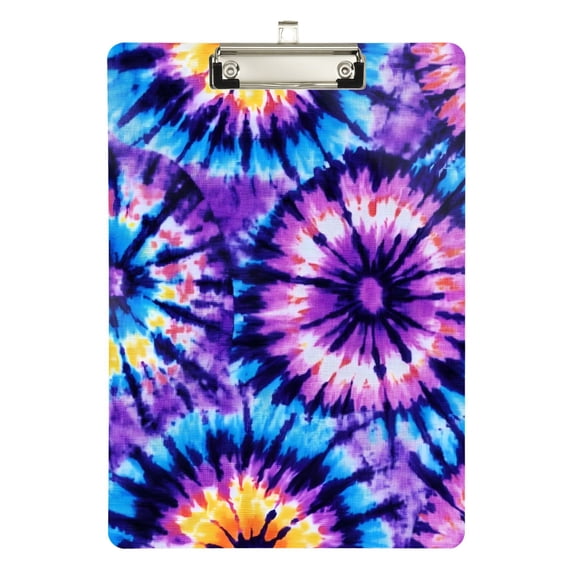 ALAZA Plastic Clipboard A4 Letter Size Decorative Clipboards for Students Women Men 9" x 12.5" Art Tie Dye Purple