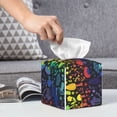 thumbnail image 6 of Sikiie Magical Mushrooms and Flowers Leather Tissue Box Cover Square, tissue box holder, Tissue Box with Bottom Belt-5.2”x5.2”x5.2”, 6 of 7