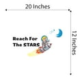 thumbnail image 4 of Reach for the Stars Quote Lettering Wall DecorWall Decal Decoration Reach for the Stars Adventurous Space Cartoon Rocket Decorating Ideas for Child's Bedroom Size: 20 In(W) x 12 In(H), 4 of 5