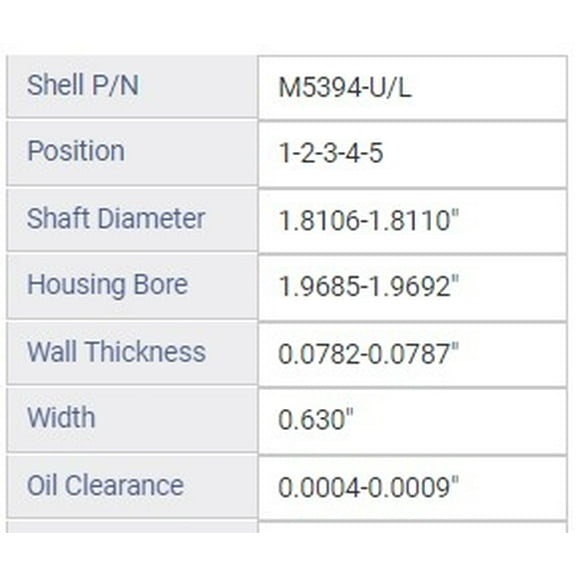 MAIN BRNG TOY 1.5L DOHC 1