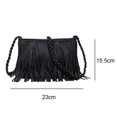 thumbnail image 2 of Soft-sided hand work woven tassel bag, single shoulder crossbody bag, 2 of 5