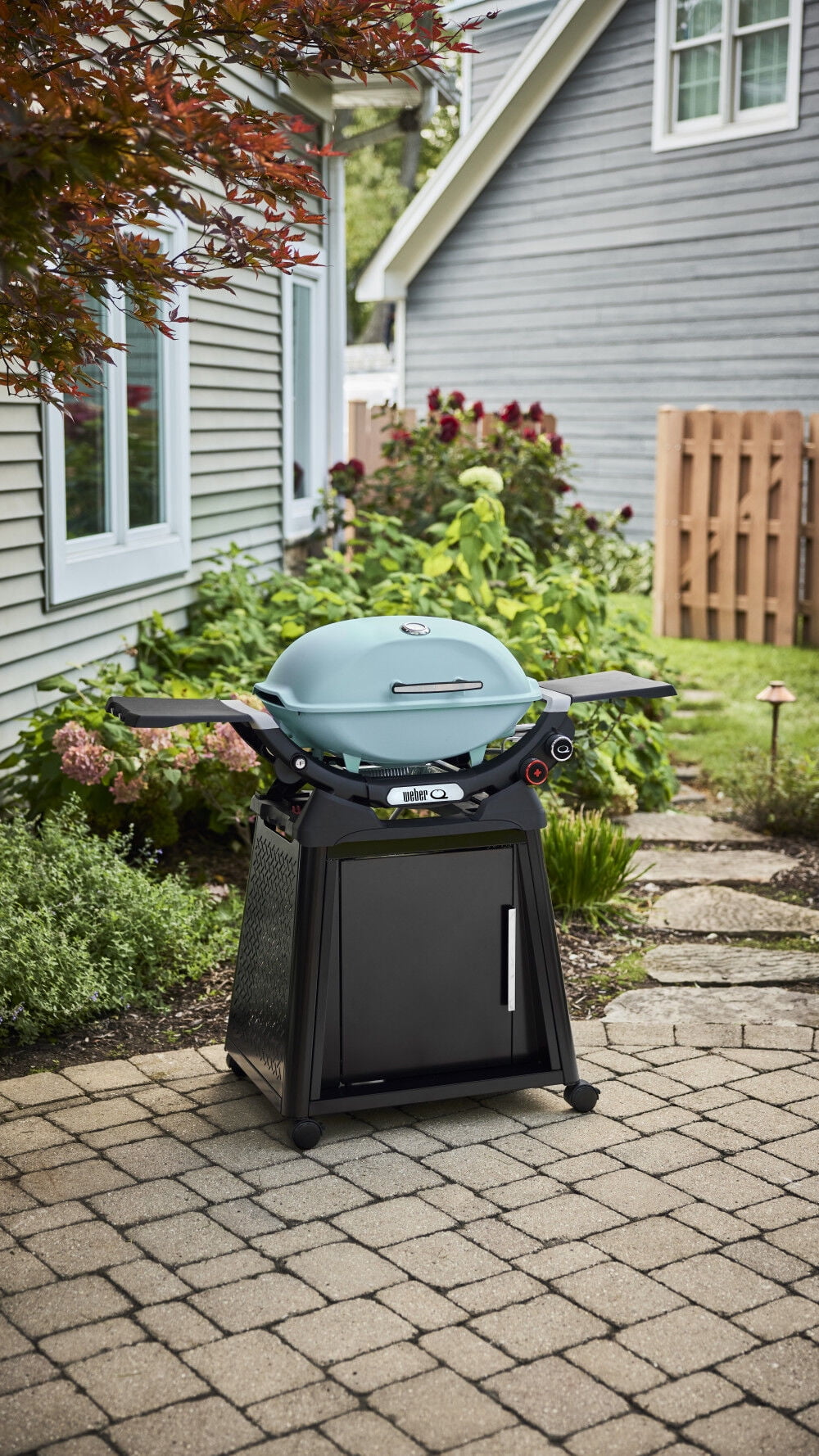 Weber Q2800N+ Gas Grill (Liquid Propane) With Stand Bundle, Smoke