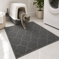thumbnail image 4 of PLERISE LittleTiger Cat Litter Mat, XL Super Size, Phthalate Free, Easy to Clean, 46x35 Inches, Durable, Soft on Paws, Large Litter Mat, Grey, 4 of 7