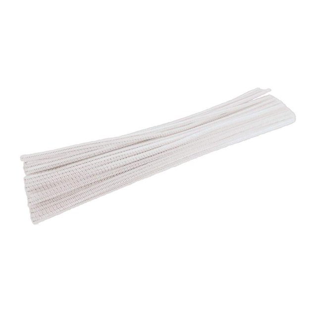 White Chenille Stem Pipe Cleaners, Pack of 100, Arts & Crafts, Decorating, STEM, Single Color, Activities for Kids, Crafting, Straw Cleaner, DIY