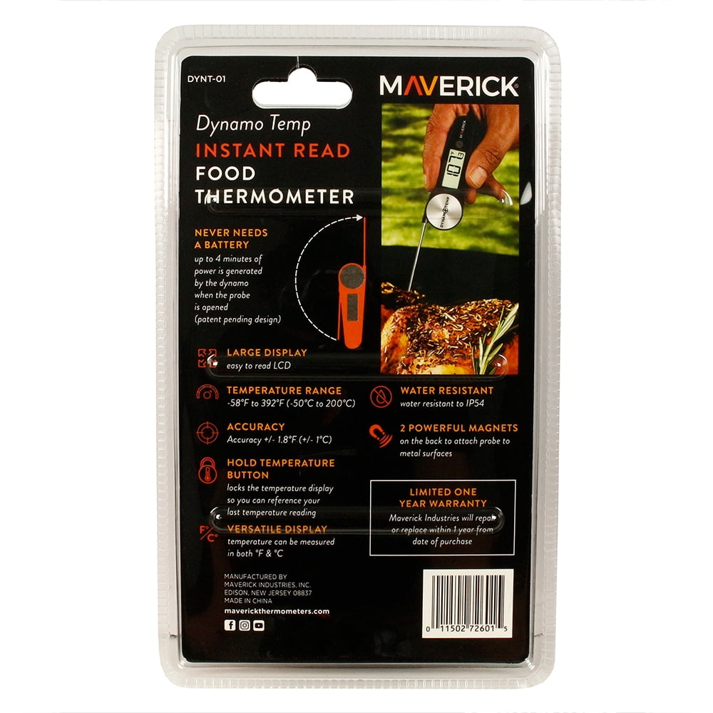 Maverick Dynamo Temp Instant Read Food Thermometer No Battery Magnetic DYNT-01