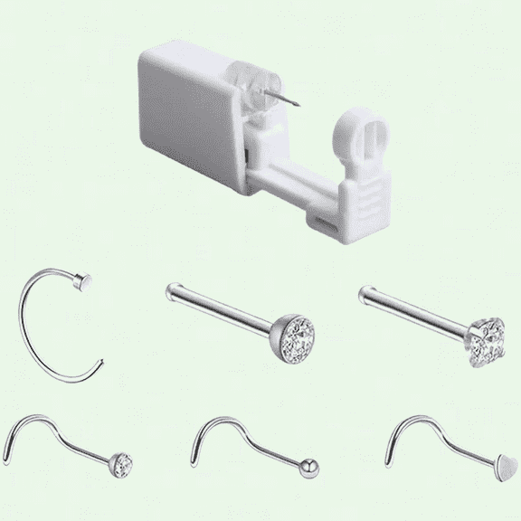 Disposable Nose Piercing Kit with 6 Nose Studs, Safe and Painless