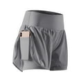thumbnail image 3 of Cadmus 2 in 1 Women's Workout Shorts for Athletic Gym Running Shorts with Phone Pockets,3 Pack, Grey,Pink,White,S, 3 of 8