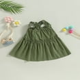 thumbnail image 4 of Bébé Fille Robe d'Été de Couleur Unie Sans Manches A-Ligne Robes, 4 of 8