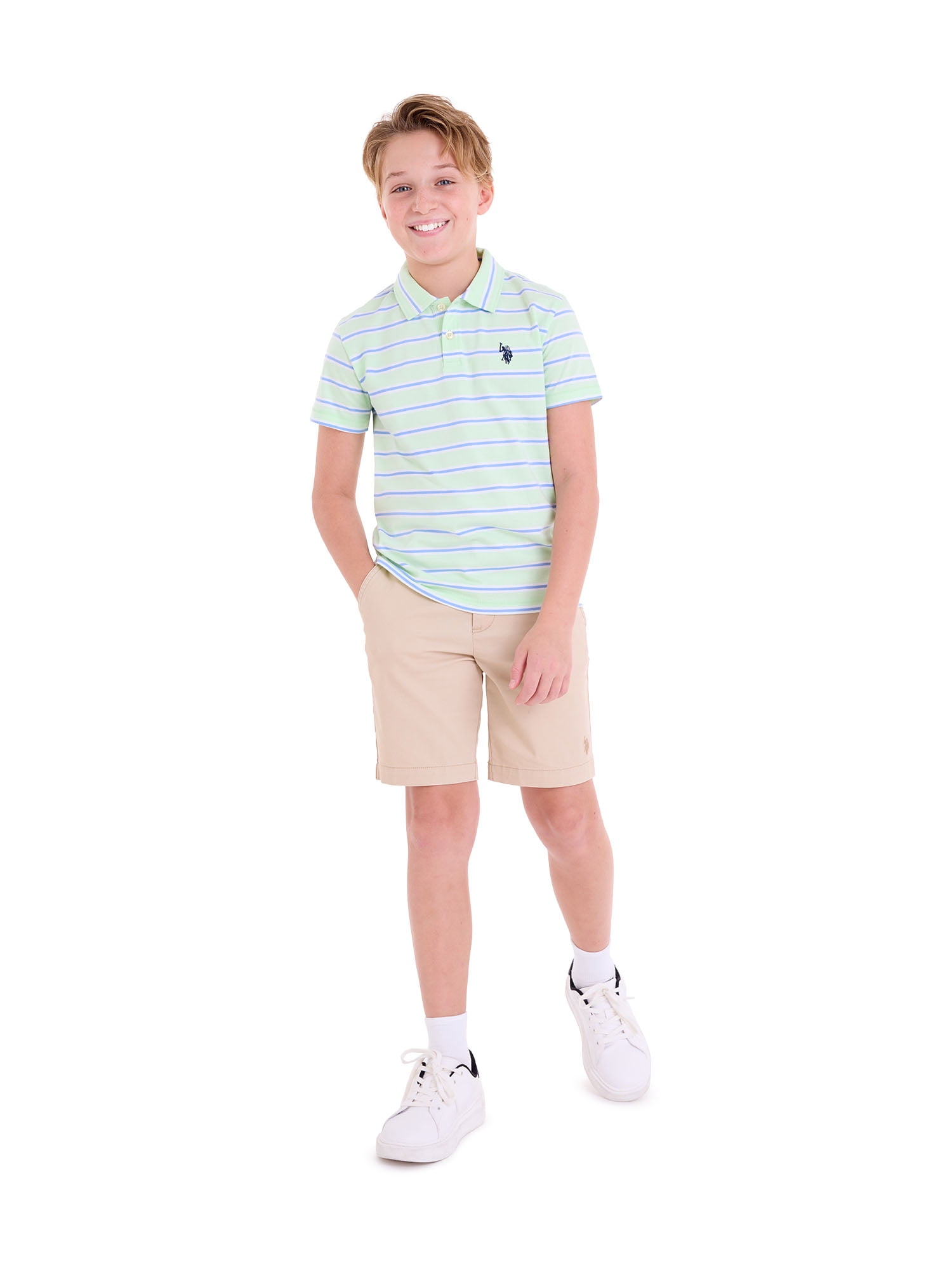 U.S. Polo Assn. Boys Stripe Jersey Polo Shirt, Sizes 4-18
