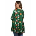 thumbnail image 4 of Attraco Womens Plus Size Tunic Tops Christmas Santa Print Plaid Blouse Shirt, 4 of 8