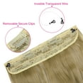 thumbnail image 5 of SHCKE 18 Inch Curly Hair Extension for Women Invisible Hair Extensions with Transparent Adjustable Wire Removable Secure Clips Synthetic Hairpiece Ash Blonde Mix Bleach Blonde, 5 of 6