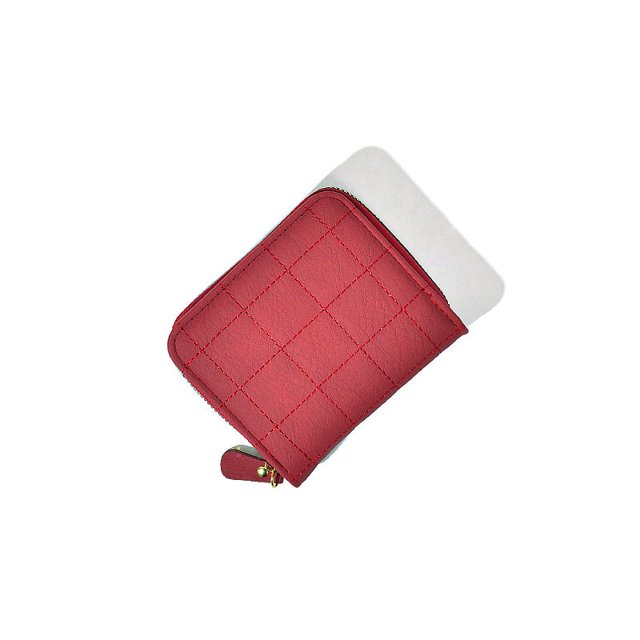 Cartera de estudiante, linda cartera de tofu, color sólido, de cuero suave, sin clip para billetes