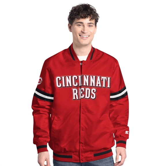 Men's-Starter  Red Cincinnati Reds Scout Full-Snap Varsity Jacket