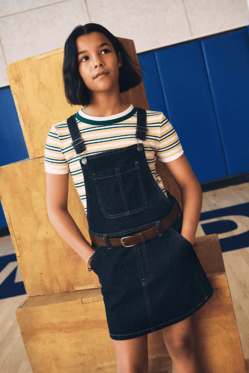 Weekend Academy Girls Layered Tee with Short Sleeves, Sizes 4-18