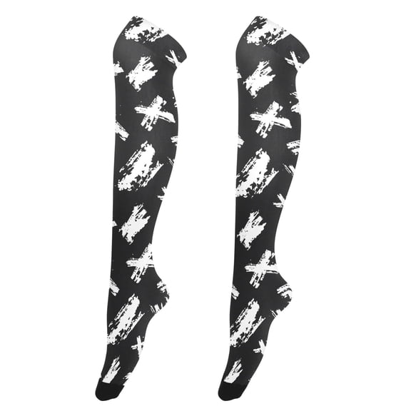 Dailycode Sheer Knee High Stockings for Women Hand Drawn Dot Art