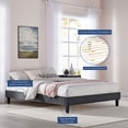 thumbnail image 5 of Modway Reign Queen Performance Velvet Platform Bed Frame in Charcoal, 5 of 5