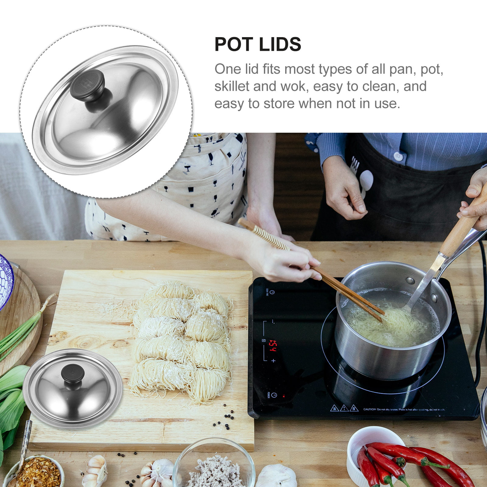 Multipurpose Pot and Pan Lid Universal Frying Pan Skillet Replacement Lid 