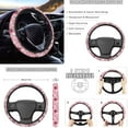thumbnail image 4 of Uorisanigo Pink Strawberry 10 Pack Automobile Seat Cover Sets Car Seat Belt Cover Cars Water Cup Coaster Auto Steering Wheel Cover Chapstick Holder Elastic Soft Auto Interior Fit Car SUV, 4 of 7