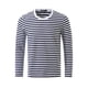 thumbnail image 2 of Camiseta de hombre de rayas de cuello redondo de manga larga Inspire Chic para el Día del Padre 50 azul marino, 2 of 8