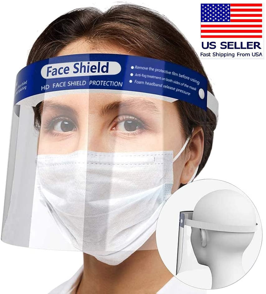 5 Pack Safety Full Face Shield Clear Protector Anti-Splash Work Industry Dental 