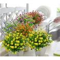 thumbnail image 5 of Morttic 12 Bundles Artificial Fake Flowers, Faux Outdoor Plastic Plants UV Resistant Shrubs Outside Indoor Decorations (Yellow), 5 of 8