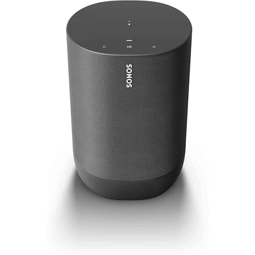 Restored Sonos Move Portable Smart Battery-Powered Speaker with Bluetooth and Wi-Fi (Black)