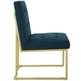 thumbnail image 2 of Modway Privy Gold Stainless Steel Upholstered Fabric Dining Accent Chair in Gold Azure, 2 of 7