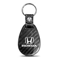 thumbnail image 1 of iPick Image for Honda Logo Real Black Carbon Fiber with Leather Strap Large Tear Drop Key Chain, Official Licensed, 1 of 5