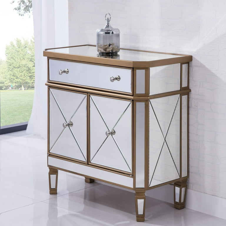 Lela 2 door cheap mirrored accent cabinet