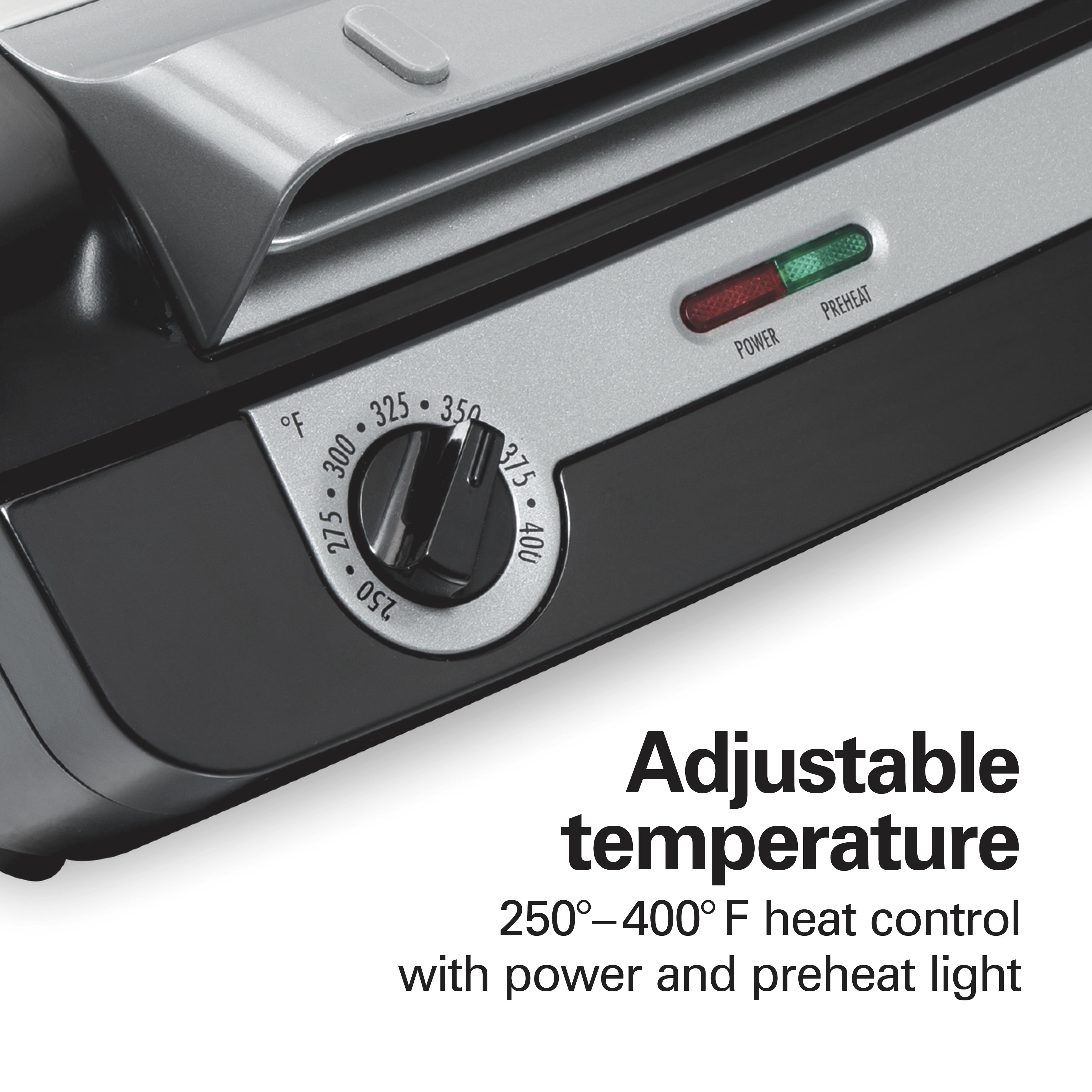 Hamilton Beach 3-in-1 Electric Indoor Grill/Griddle, 180 Sq. in. Nonstick  Cooking Surface, Adjustable Temperature Up to 425°F, Black, 38546