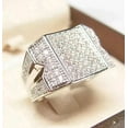 thumbnail image 3 of 2Ct Round Cut Simulated Diamond Cluster Charm Men's Engagement Ring 14K White Gold Plated 925 Silver, 3 of 4